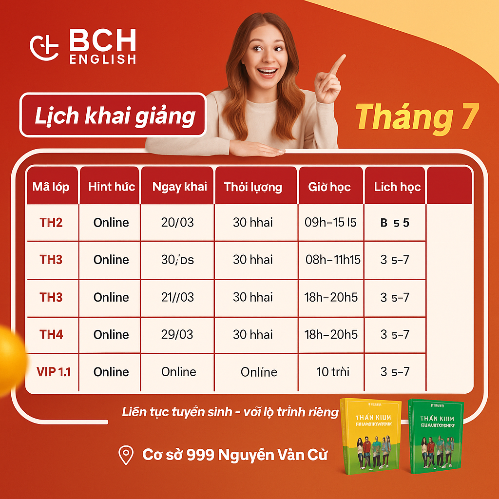 Lịch khai giảng